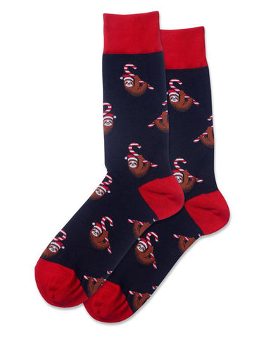 Candy Cane Sloth Socks