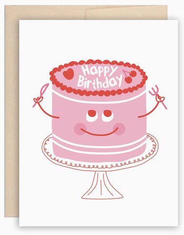 Pink Birthday Cake Card