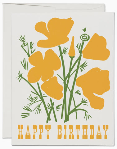 Poppies Birthday Card