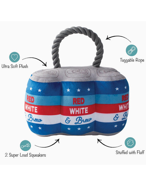 Star Spangled Beer Dog Toy