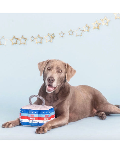 Star Spangled Beer Dog Toy